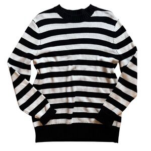 Spirit • Pugsley Addams Oversized Black White Striped Sweater XS Goth Indie